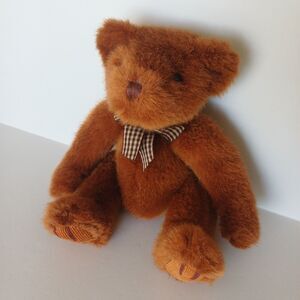 Russ Berrie Bromley Teddy Bear Plush Brown 10" Vintage Russ Stuffed Animal